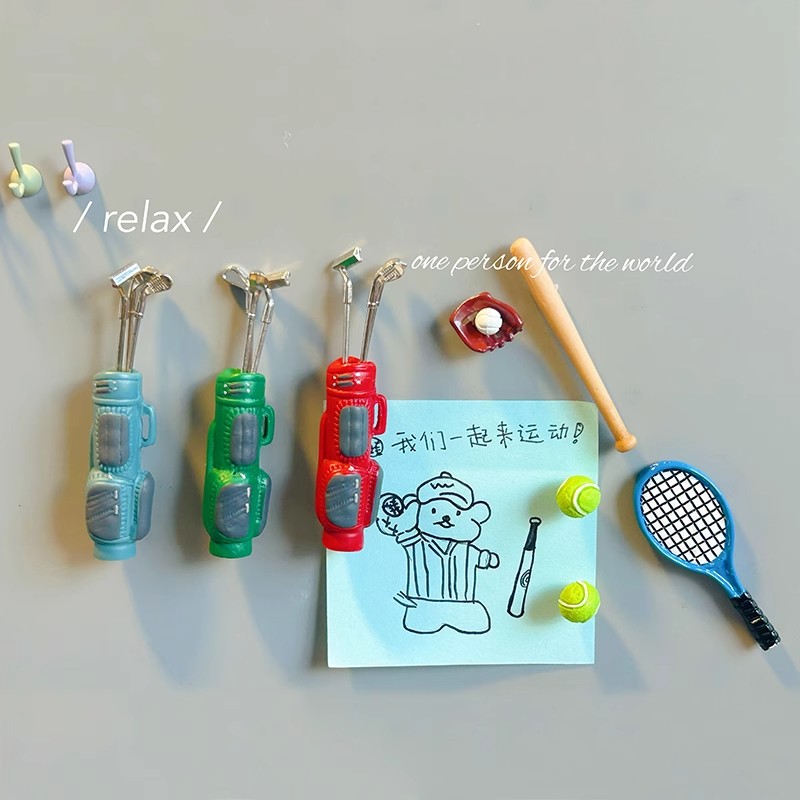 Sports Equipment Photos - Stiker kulkas mainan bola Golf, peralatan
