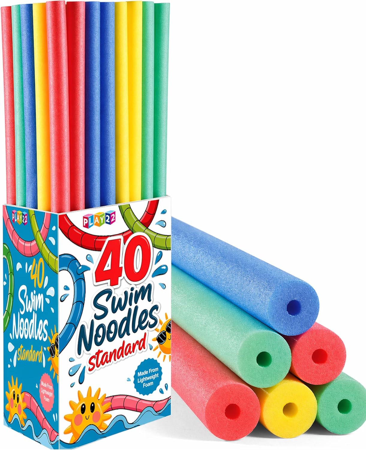 Foam Pool Noodle - 40 Buah Busa Pelampung Kolam Renang